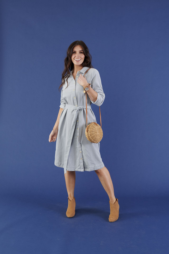 button down dress with pockets