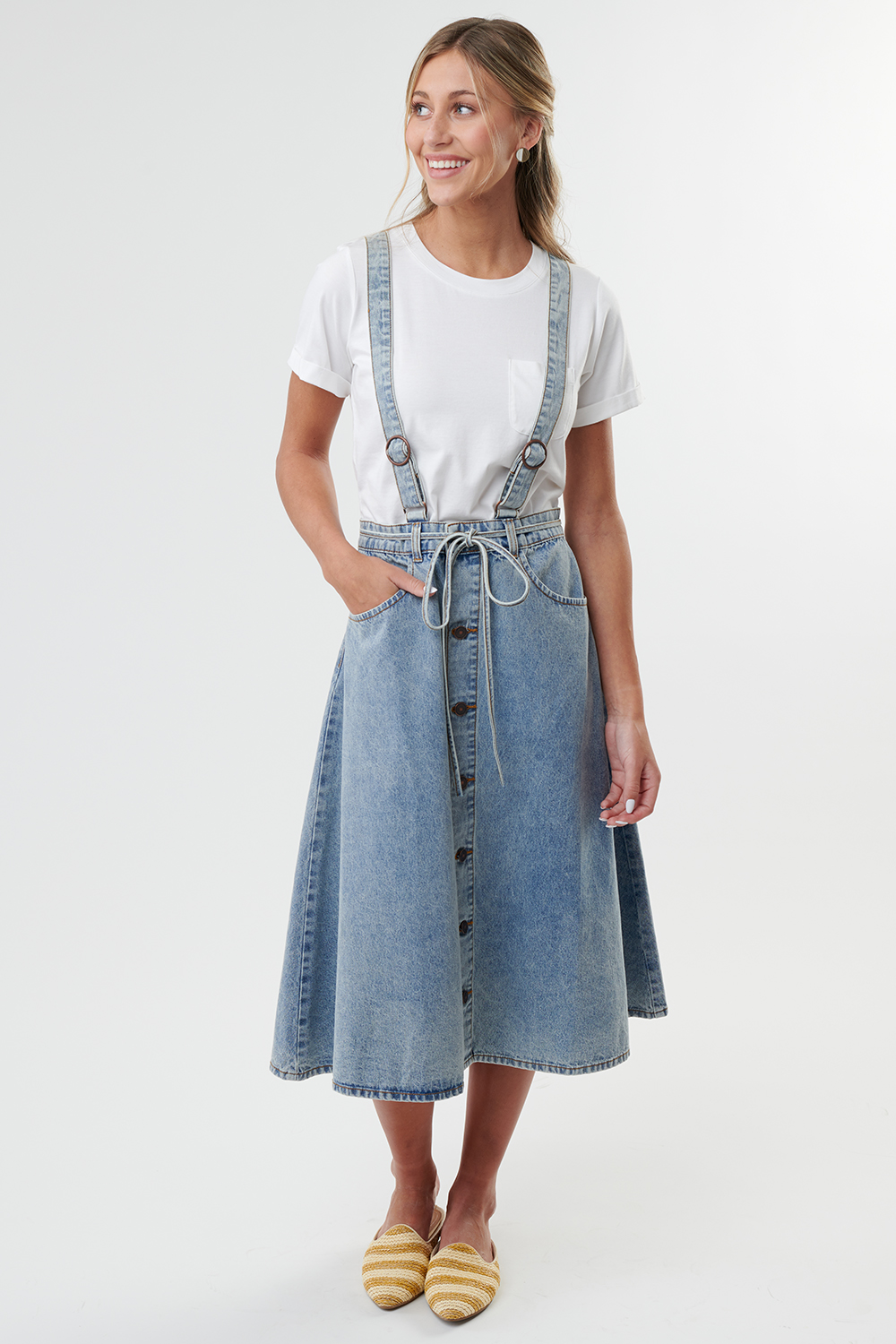 Suspender Skirt Long Jean Skirt Overalls Denim Overall Skirts 2025