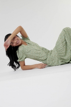 V Neck Drawstring Dress