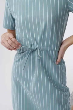 Short Sleeve Waist Tie Knit Dress