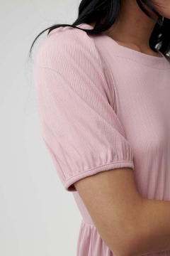 Cuffed Sleeve Knit Tiered Dress