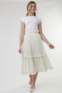 Elastic Waist Ruffle Skirt