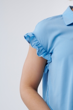Top Flutter Sleeve Button Down