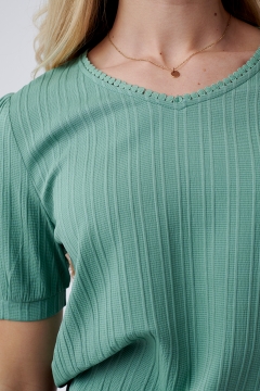 Top V Neck Neckline Detail