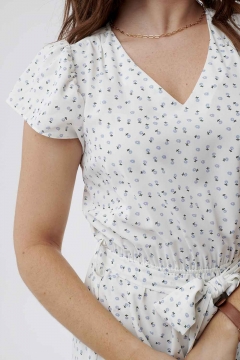 Dress V Neck Flutter Sleeve Ruffle Skirt