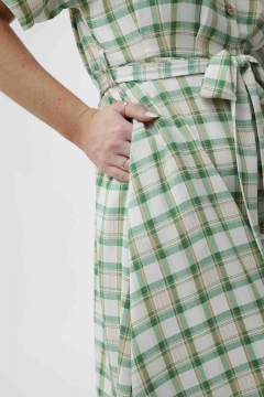 Dress V Neck Dolman Sleeve Waist Tie