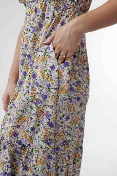 Dress V Neck Flutter Bodice Ruffle Skirt