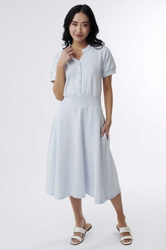 Dress Elastic Waist Puff Sleeve