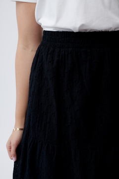 Skirt Eyelet Tiered Midi