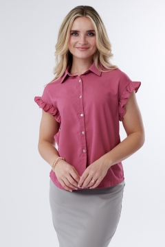 Top Flutter Sleeve Button Down