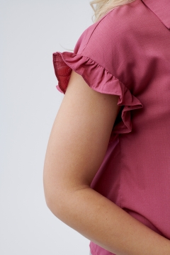 Top Flutter Sleeve Button Down