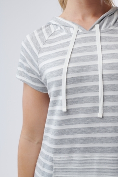 Dress Stripe Contrasting Pocket
