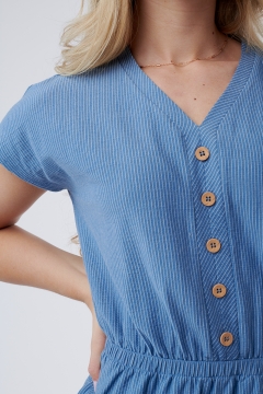 Mia - Dress Knit Dolman Sleeve Faux Button