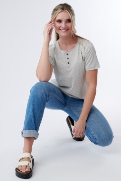 Top Knit Raw Hem Sleeve
