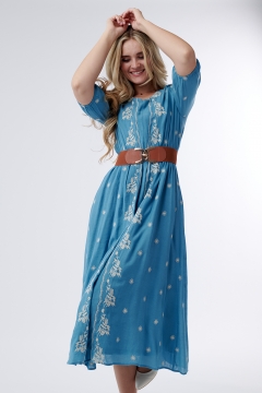 V Neck Embroidered Dress