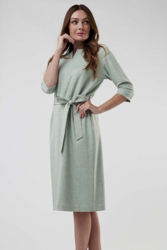 Womens gray drop shoulder 3/4 sleeve pencil modest dress