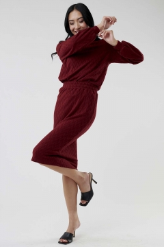 womens burgundy red knit pencil skirt