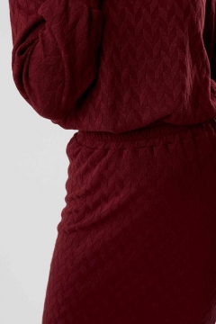 womens burgundy red knit pencil skirt