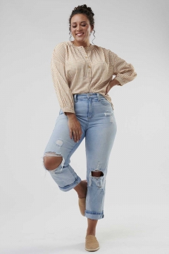womens yellow long sleeve buttons top