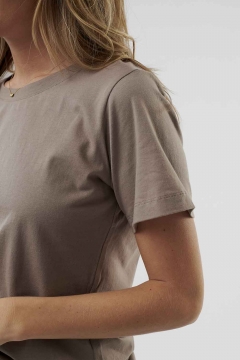 womens gray brown ultimate everyday crew top