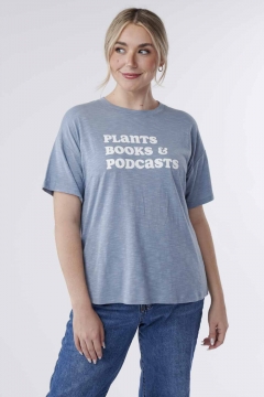 Graphic Tee Blue Plants Books & Podcasts