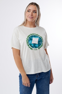 Graphic Tee White The World Was Hers