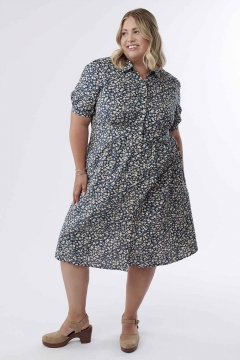 Scarlett - Dress Wide Waist Band Button Down