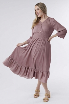 Chloe - Dress V-Neck Puffed Long Sleeve