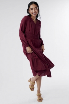 Chloe -  Dress V-Neck Puffed Long Sleeve