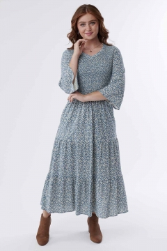 Allison - Dress Smocking Top V Neck 3/4 Sleeve