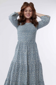 Allison - Dress Smocking Top V Neck 3/4 Sleeve
