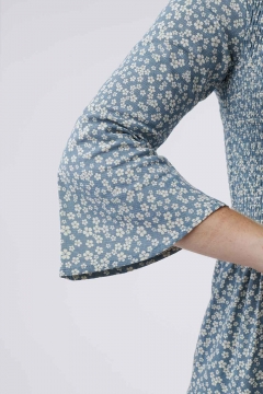Allison - Dress Smocking Top V Neck 3/4 Sleeve