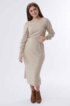 Savannah - Dress Ribbed Knit Side Slit
