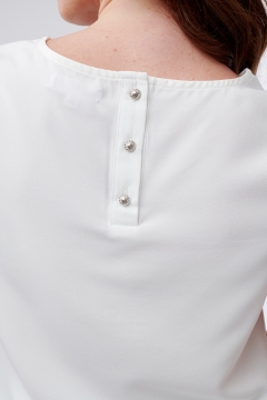 Alice - Top Round Neck Button Back