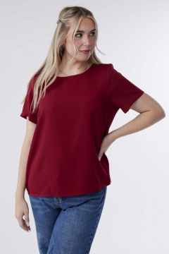 Alice - Top Round Neck Button Back