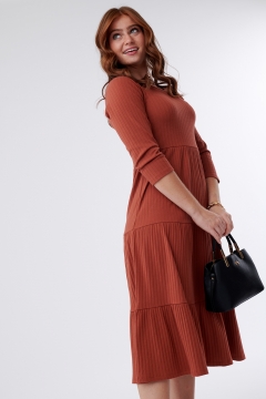 Laura - Dress Elbow Sleeve Layered Ruffle