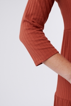 Laura - Dress Elbow Sleeve Layered Ruffle
