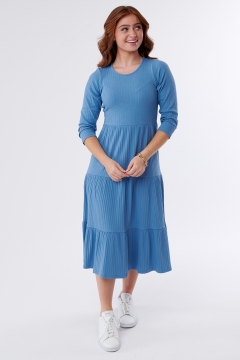 Laura - Dress Elbow Sleeve Layered Ruffle