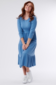 Laura - Dress Elbow Sleeve Layered Ruffle