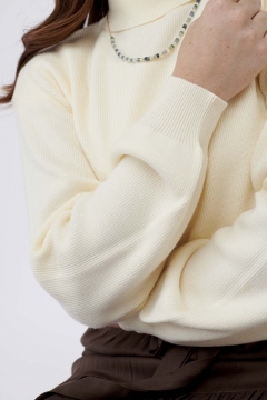 Jane - Top Turtleneck Puff Sleeve Sweater