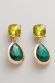 Earring Gold Glass Teardrop