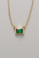 Necklace Gold Emerald Green Stone Pendant