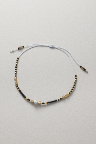 Bracelet Seed Bead Silver/Black