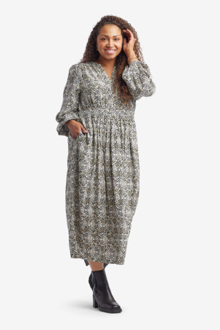Womens v neck white floral modest dress