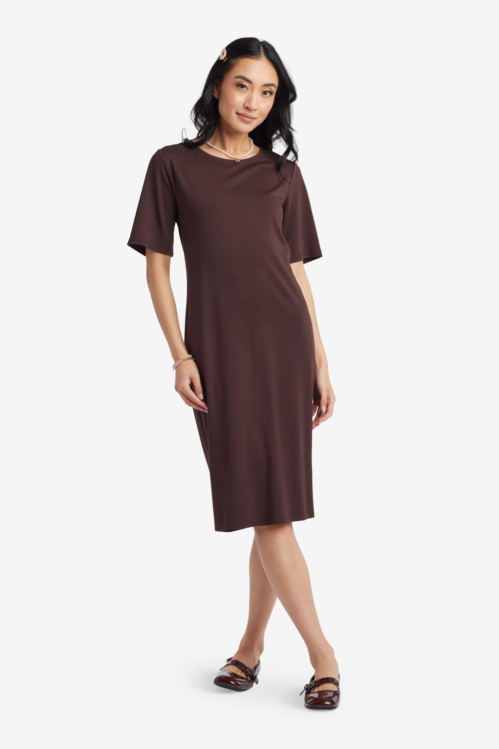 Crew neck short sleeve dress discount
