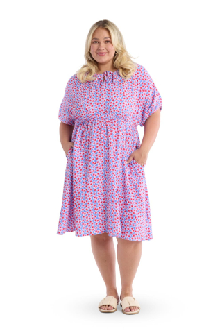 Red Floral Modest Dress