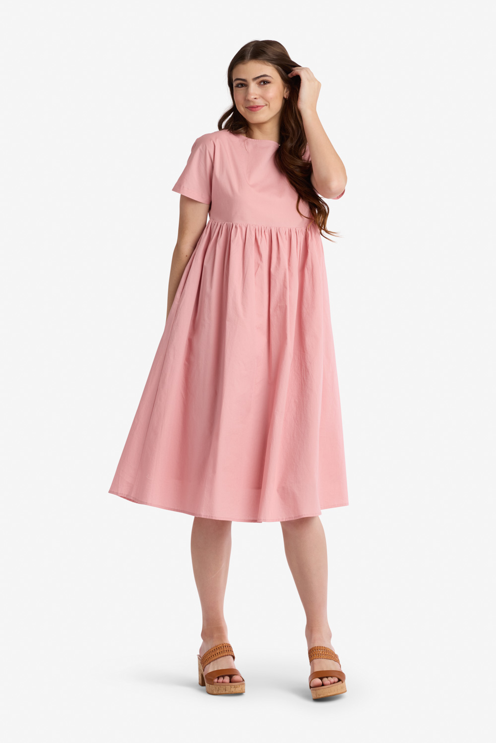 modest mauve bridesmaid dresses Mauve Smocked Modest Maxi Dress  Kabayare