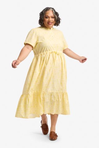 Yellow Floral Modest Dress