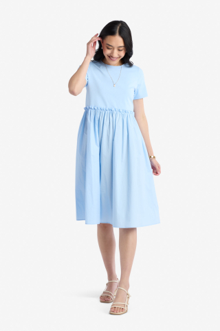 Woven Blue Modest Skirt