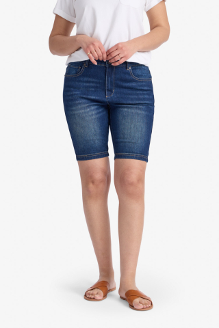 Denim Cuffed Bermuda Shorts